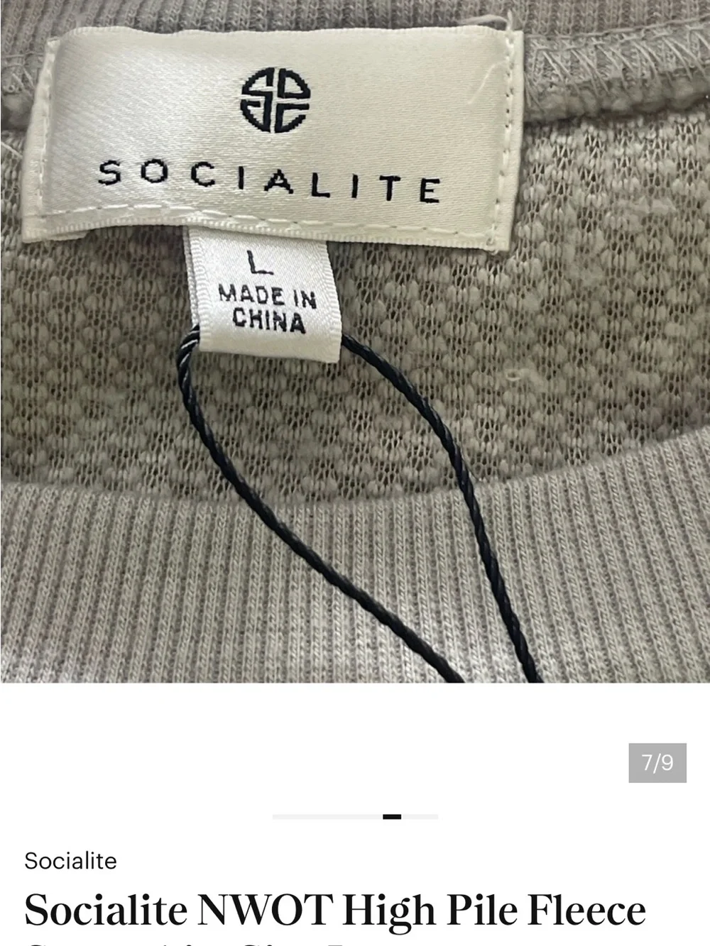 Socialite NWOT High Pile Fleece Sweatshirt Size Large